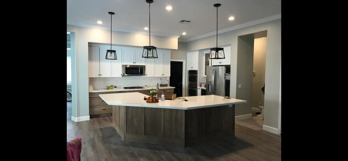Detail of kitchen counters and modern finishes